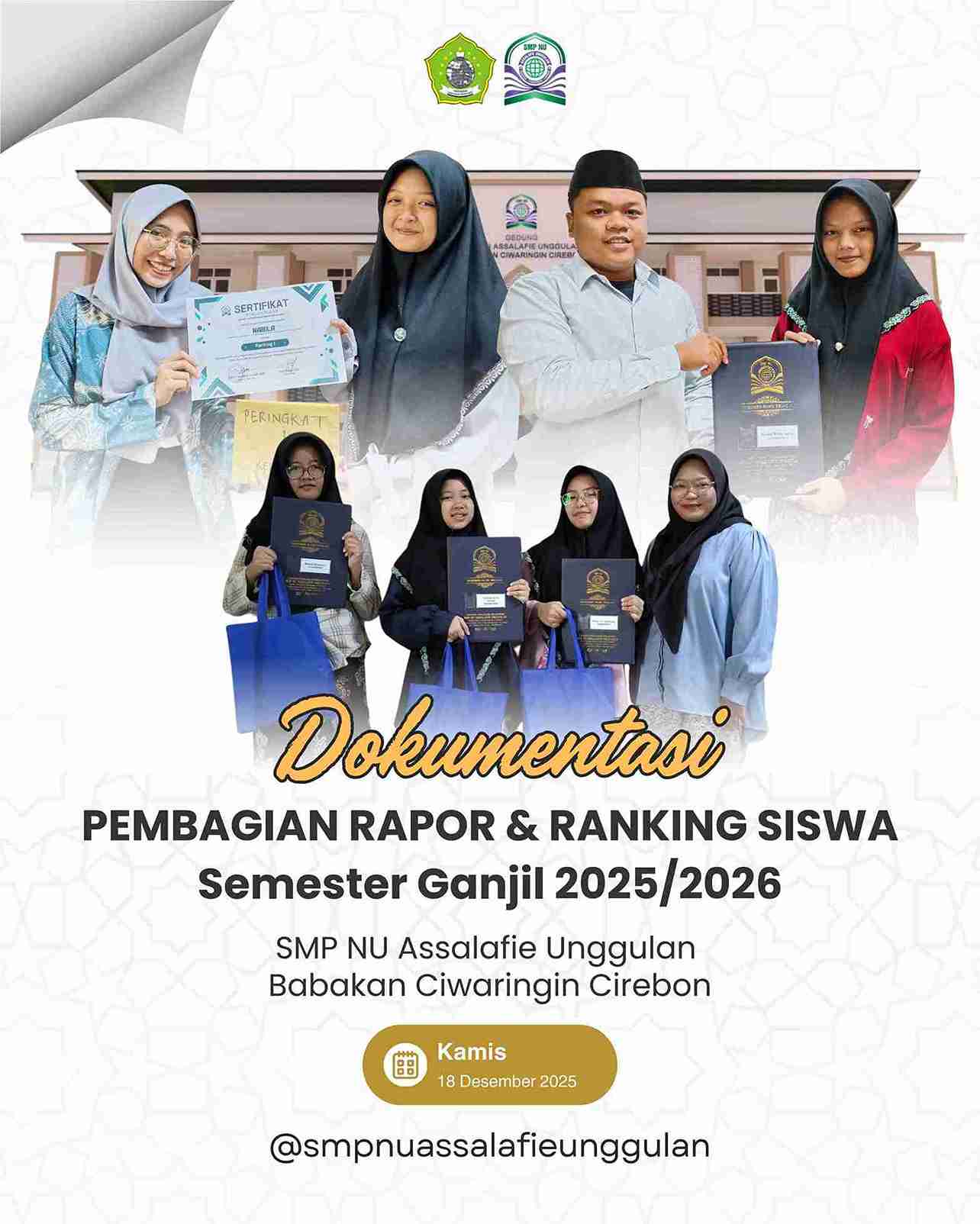 Pembagian Rapor & Pengumuman Ranking Siswa Semester Ganjil 2025